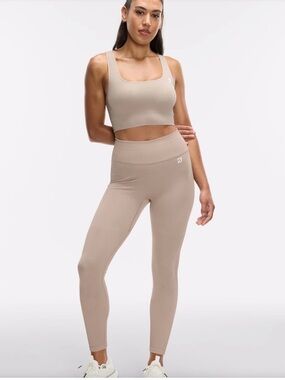 Peloton Beige Ribbed Scoop Neck Tank Top
